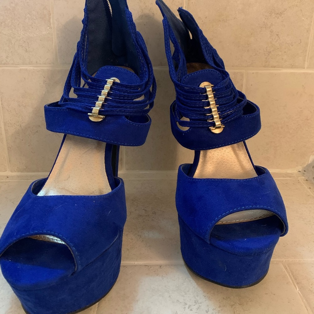 Blue Velvet Pumps.